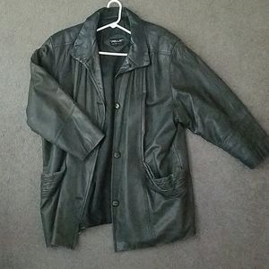 Womens black leather jacket